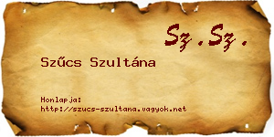 Szűcs Szultána névjegykártya